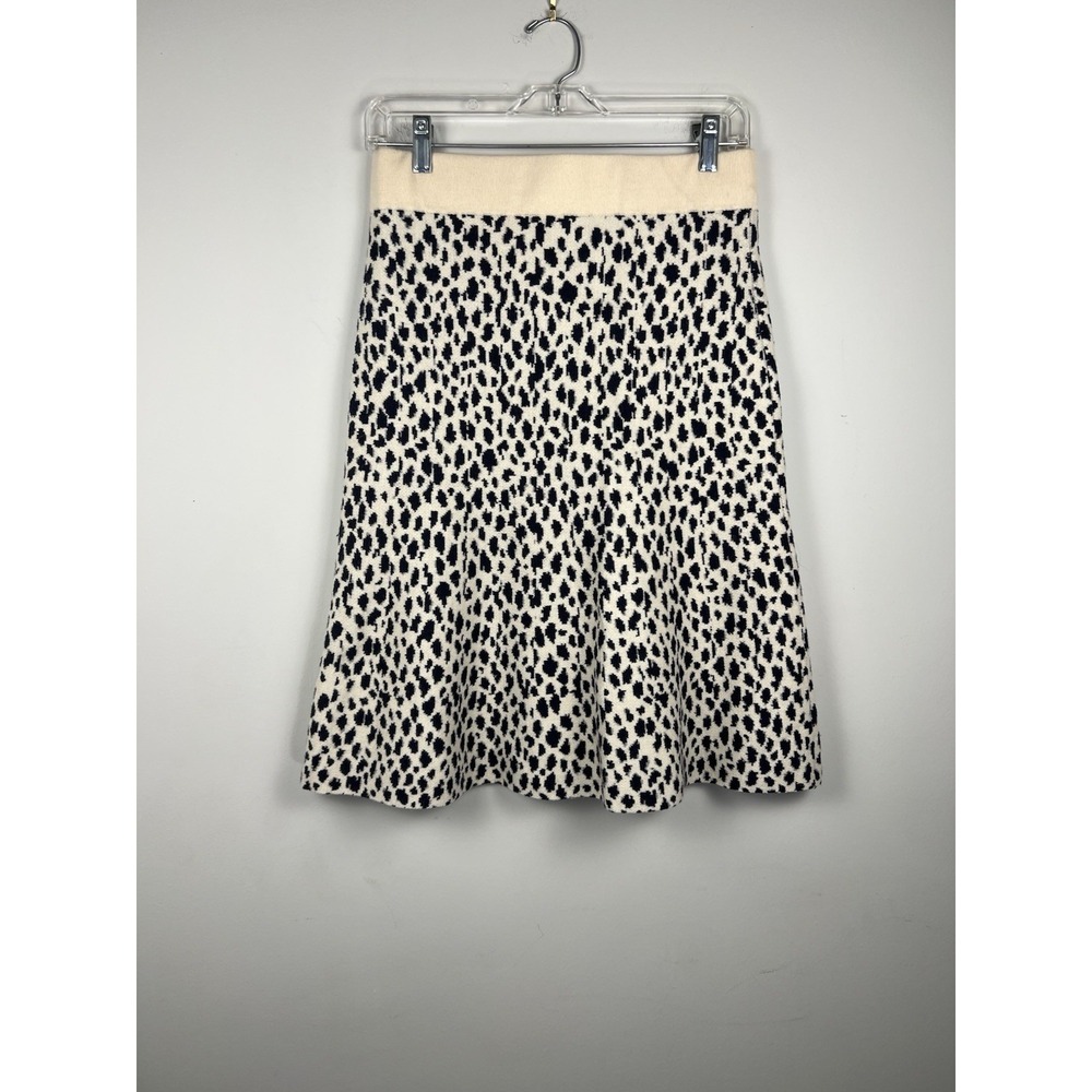 Ann Taylor Womens Small Leopard Print Knit A-Line Skirt Wool Blend 23" - Picture 6 of 8